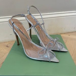 Andrea Wazen 38 kay crystal bow slingback NWT